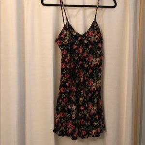 Suede floral dress